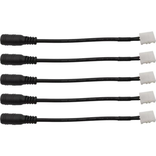 2Pin LED Light Strip Connector Clip 8mm/10mm to 5.5x2.1mm DC Power Female Jack Cable Wire for 3528 2835 Single Color LED Strip