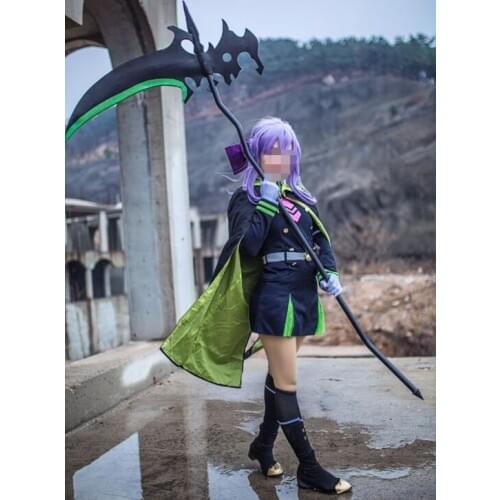 2016 Seraph of the End Owari no Serafu Shinoa Hiragi Outfit Uniform Dress Cloak Cosplay Costume