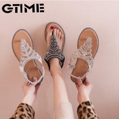 2021 Fashion Womens Shoes Flat Shoes Flip Flops Rhinestones Sexy Outdoor Beach Shoes Summer Womens Comfortable#SJPAE-327