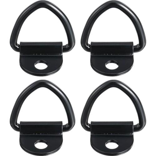 4Pcs Black Stainless Steel Cargo Tie-Down Anchors V-Ring Trailer Anchor Replacement for Truck Bed Car Trailers SUV Warehouses