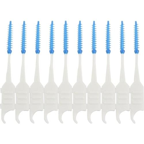 40pcs Teeth Toothpicks Floss Picks Inter Brush Stick Tooth Clean