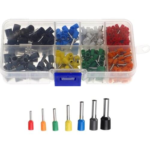 400Pcs/Box Wire Copper Crimp Connector Insulated Cord Pin End Terminal