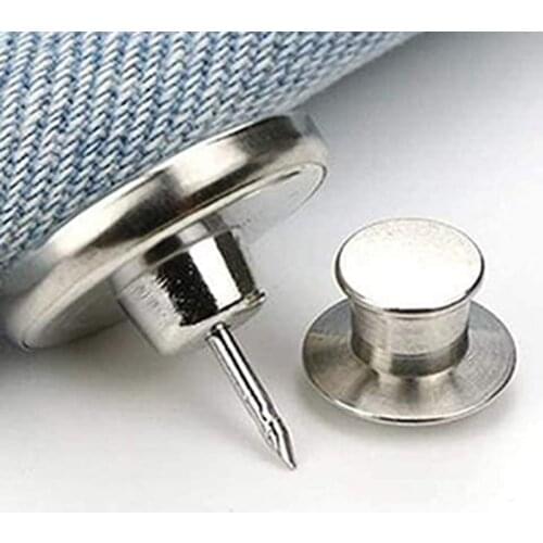 5Pcs 17mm Replacement Jeans Detachable Buttons Easy Clip Snap Button Fit Instant Universal Buckle Thin Waist No Sew Needed