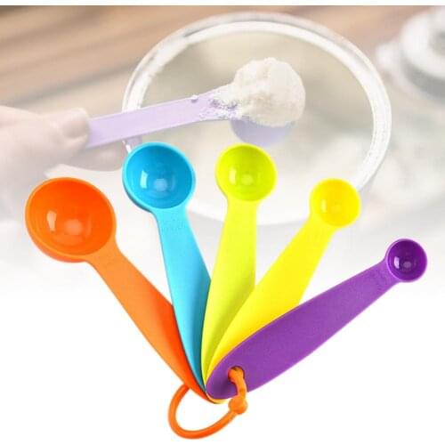 5pcs/set Multipurpose Plastic Baking Measuring Spoon Set Coffee Powder Spice Measure Scoop Kitchen Baking Tools