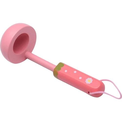 7PCS/Set Mini Kitchen Toys Pretend Cooking Pink Wooden Cookware Pot Pan Miniature Utensils Role Playing Learning Kitchen Toy