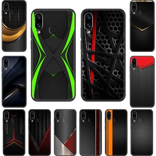 Sports Car Carbon Fibre Phone case For Huawei Honor Mate 5 7 8 9 10 20 i A X Lite Pro black 3D cover silicone bumper painting