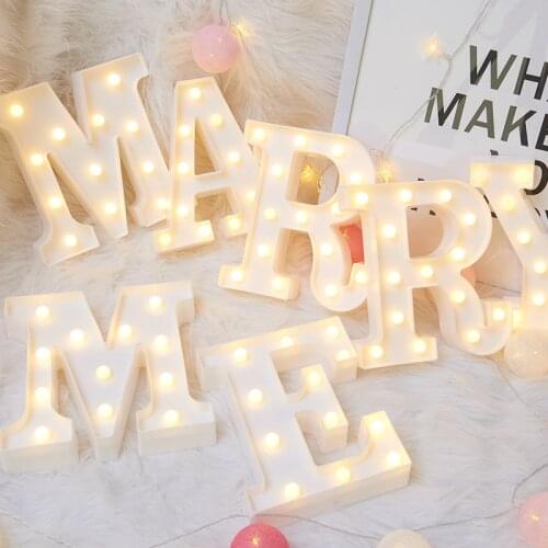 16CM High Letter Decoration Baby Shower Boy Party LED Lamp Emission Letter Battery Bedroom Wedding Babyshower Decoration Natale