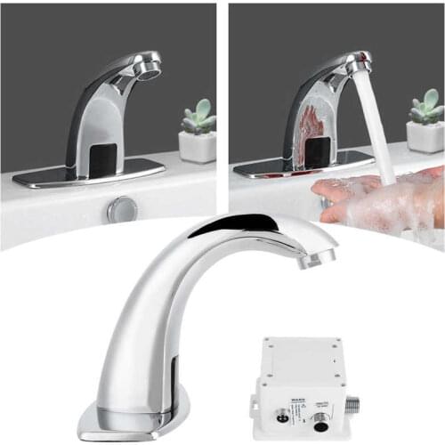 G1/2 Bathroom Basin Sink Faucet Automatic Sensor Touchless Faucet Single Cold Water Tap Kit