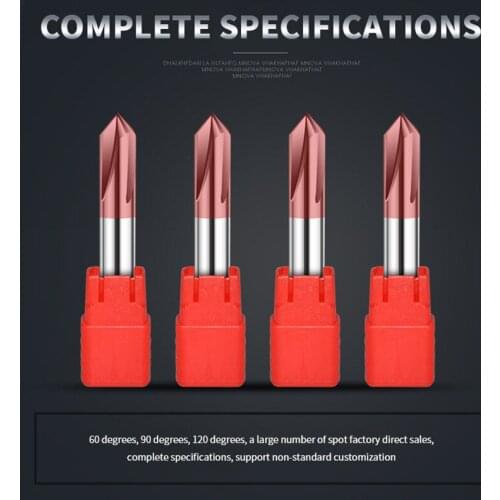 JINRUI Four-blade straight groove chamfering cutter centering drill tungsten carbide end mill chamfering round hole