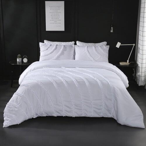 Bedroom Suite Craft White Duvet Cover Pillowcase Queen/king Size Bedding Sets 13