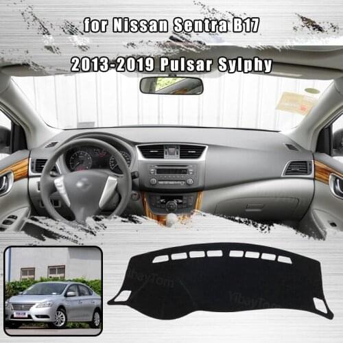 Car Dashboard Cover Dash Mat for Nissan Sentra B17 2013-2019 Pulsar Sylphy Auto Non-slip Sun Shade Pad Carpet