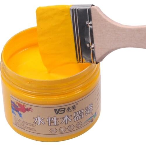 Medium Yellow Water-Based Woodwork Paint,Water-Proof&Mildew-Proof Lacquer for Wood,Fabric,Paper,Canv