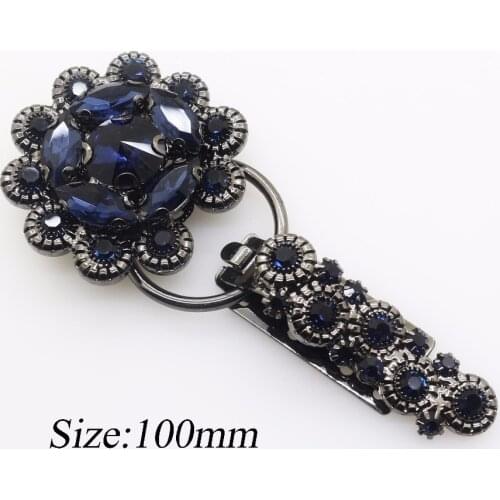LKERAN New 1pcs 100*40mm Charm Navy metal rhinestone buckles buttons used for coat clothing sewing scrapbooking accessories
