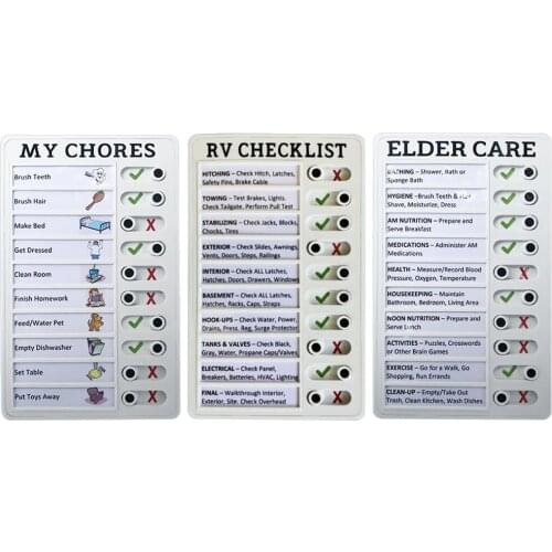 8x5 inch Reusable Detachable Notepads for RV Home Elder To Do List Daily Planner Memo Pad Checklist for Family Flexible Slider