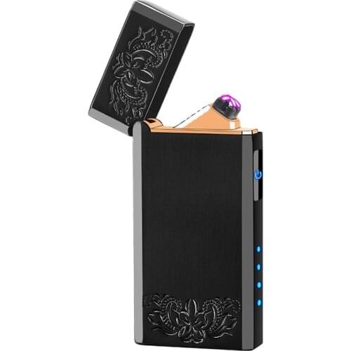 New Design Custom Double Arc Windproof Cigarette Lighter With Touch Sensing