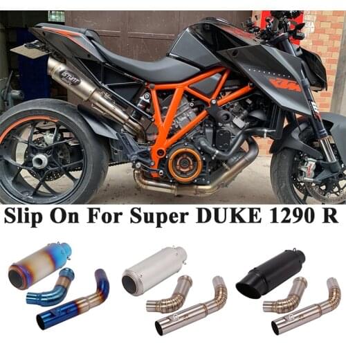 Full Sytem Motoryclce GP Exhaust Escape Silencer For KTM 1290 Super DUKE R Modified Connect Middle Link Pipe Muffler DB Killer