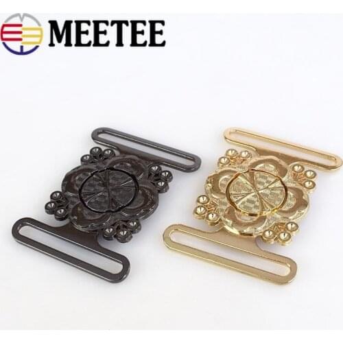 4Set 30/40mm Retro Alloy Clip Buckles Round Coat Windbreaker Belt Buckle Handwork Metal Buttons for Garment Decoration Accessory