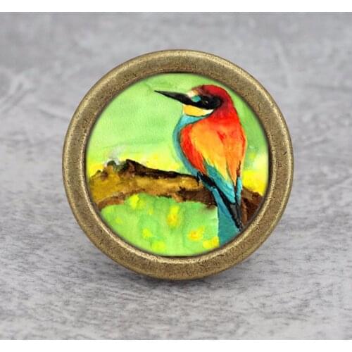Art Birds Cupboard Knobs / Handmade Drawer Dresser Pulls Handles Knobs / Kitchen Cabinet Knobs Furniture Hardware