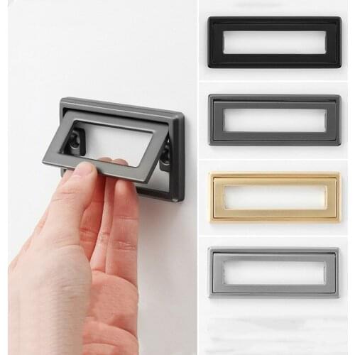 1pcs Tatami Hidden Door Handles Zinc Alloy Cabinet Pulls Wardrobe Gold Black Drawer Wooden Furniture Knobs Hardware Accessories