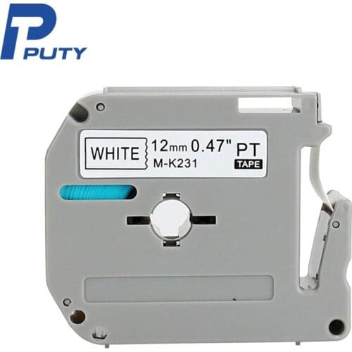 20PK Compatible brother M-K231 MK231 MK 231 MK-231 black on white 12mm laminated for P-touch printer