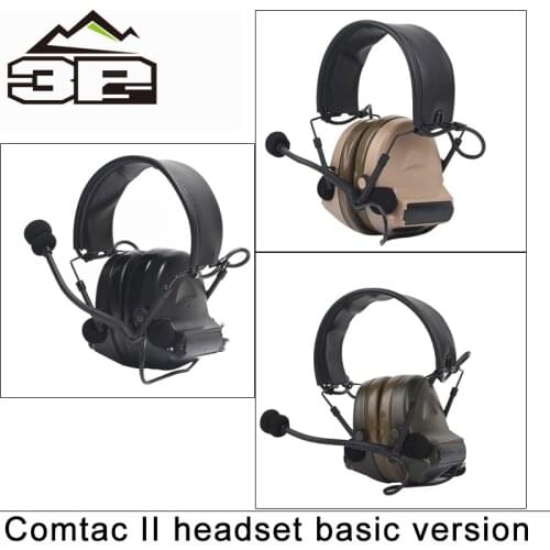 Wadsn Tactical Softair Peltor Comtac II Communication headphones Airsoft Hunting Shooting Basic Headset with Leather Headband