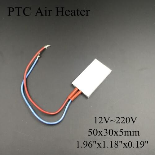 5 pieces/lot) 12V/110V/220V 50x30x5mm PTC Thermostat Aluminum Heating Element Ceramic Air Heater Plate Chips Incubator
