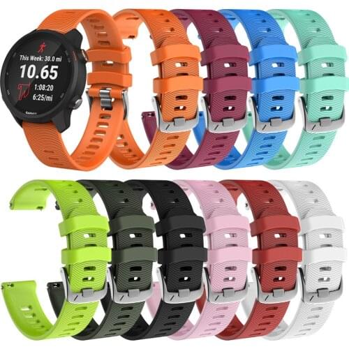 Tschick For Garmin Forerunner 245 Band, Silicone Strap Replacement Accessories Buckle Band For Garmin Vivoactive 3 Smartwatch