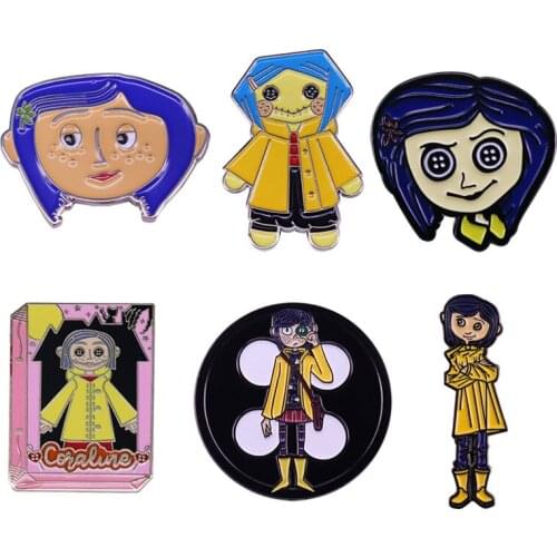 Creativity Coraline Doll Hard Enamel Pins Brooches Women Men Lapel Badges Backpack Collar fashion jewelry Gifts For Kids Friend