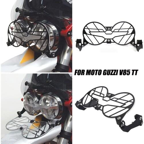 V85TT NEW Motorcycle Folding Headlight Guard Protector Grill Double Protection For Moto Guzzi V85 TT