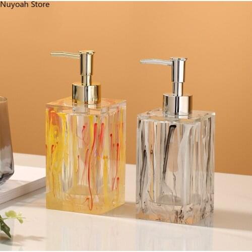 High-end Lotion Bottle Large Capacity Resin Glass Bottle Shampoo Shower Gel Press Bottle Bathroom Decoration Accessories