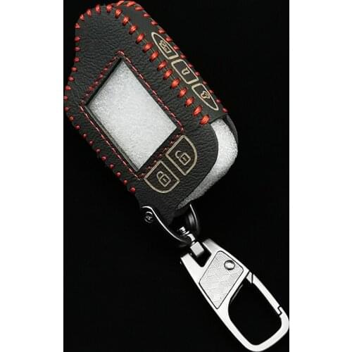 High Quality Leather Car Key Case For Scher-Khan Magicar 13 14 M110AS Two Way Car Alarm Remote Cover LCD Transmitter Protector
