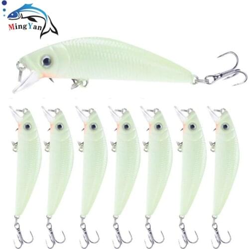 1Pcs 7cm 8g 3D Luminous Night Fishing Baits Minnow Lure with 6# Hooks Isca Artificial Hard Crankbaits Bass Pike Carp Fishing