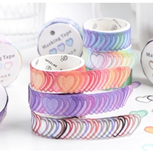 100Pcs/Roll Kawaii Macaron Washi Tape Bullet Jourmal Supplies Decorative Adhesive Tape Office Scrapbooking Paper Material