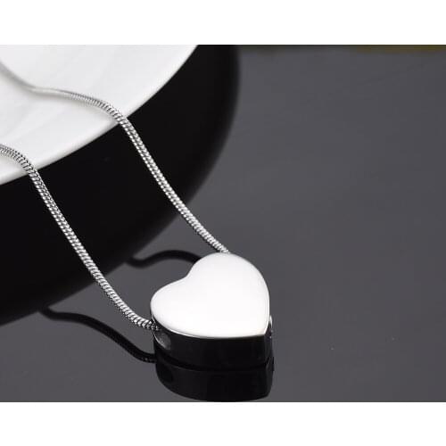 13mm Custom Engrave Blank Heart Cremation Urn Pendant 316L Stainless Steel Memorial Urn Necklace Cremation Jewelry
