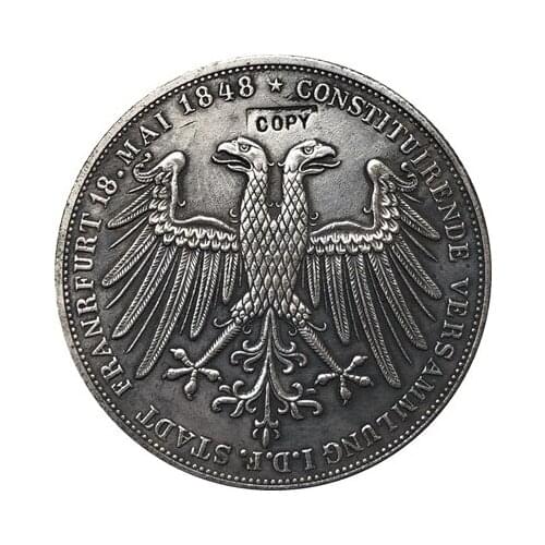 1848 German 2 Gulden coins COPY 36MM