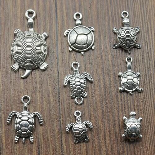 20pcs Tortoise Charms Antique Silver Color Sea Turtle Pendant Charms Turtle Charms For Jewelry Making DIY Craft