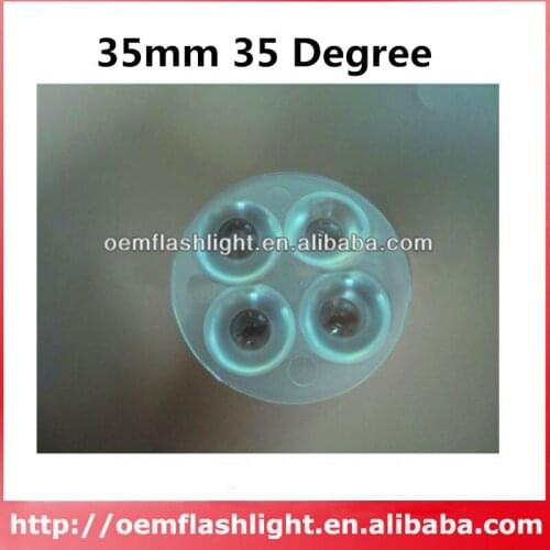 4-in-1 35mm 35 Degree High Power LED Glass Lens - 1 Piece