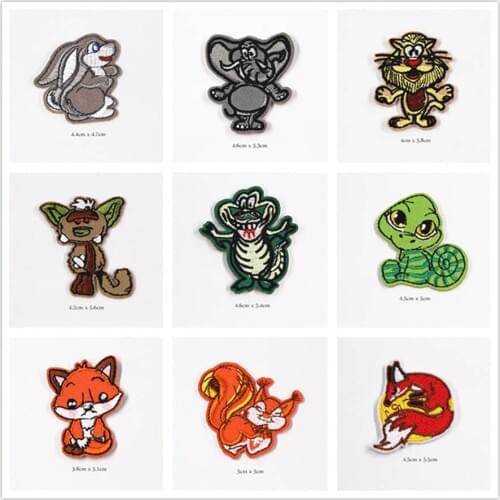 New Animal Cartoon Patches Cap Shoe Iron On Embroidered Appliques DIY Apparel Accessories Patch For Clothing Fabric Badges BU178