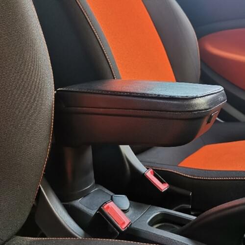 Car Leather Armrest Stotage Box Container Cup Holder For Smart 451 453 fortwo forfour Car Interior Accessories