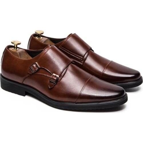 BEOIKAI Men's Patent Leather Shoes