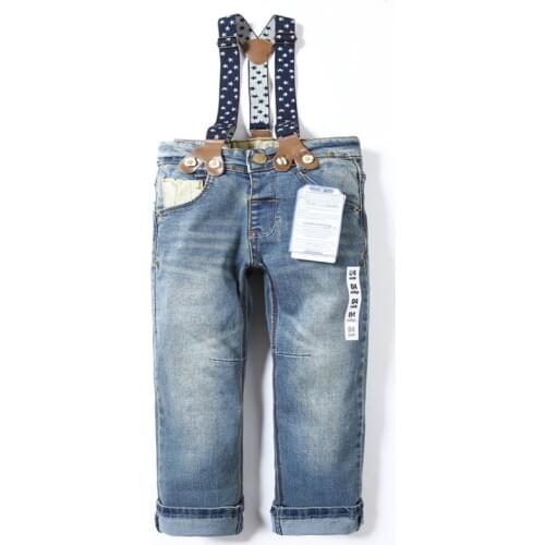 Spring/Autumn Casual Kids Denim Overalls for Boys Jeans Baby Pants W/Suspenders Children Trousers Clothes 2019DBO
