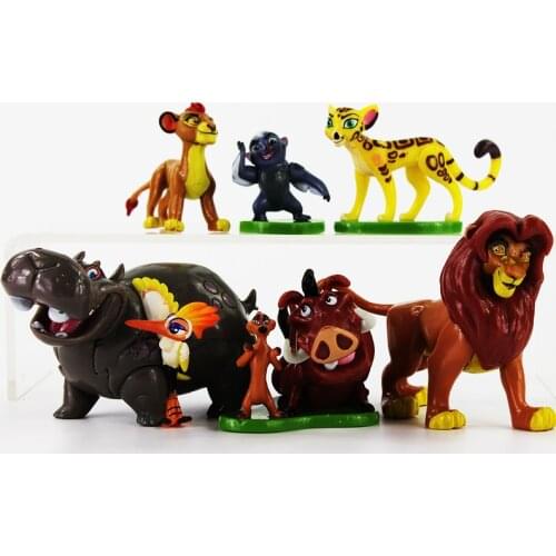 6pcs/Set 4-7cm The Lion King Animals Leopard Wild Boar Pig Hippopotamus Bird PVC Action Figure Mini Model Toys Dolls Kids Gift