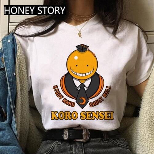 FIXSYS Anime Assassination Classroom T Shirt Women Funny Cartoon Harajuku Tee Aesthetic Tshirt Streetwear Harajuku T-shirt