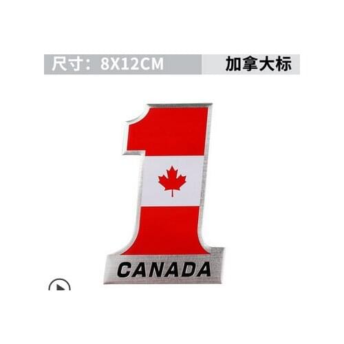 Canada NO.1 Flag Emblem Auto Badge Motorcycle Gas Tank Decals Sticker Car Accessories