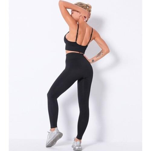 2 PCS Women Fitness Sport Yoga Suit Seamless Women Yoga Sets Bra Yoga Clothing Female Sport Gym Suits Wear Running Clothes