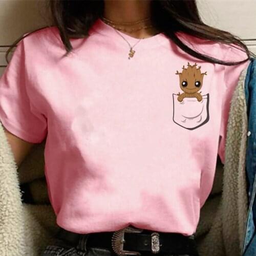 Cute Bady Groot Funny Cartoon T Shirt Men Casual Groot Unisex T-shirt Cool Anime Kawaii Tshirt Hip Hop Streetwear Top Tees Male