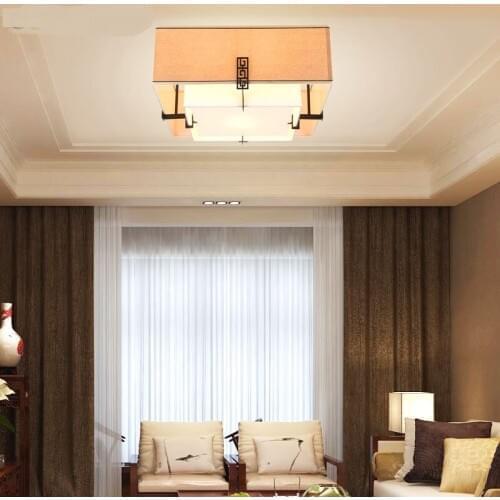 New Chinese Double Bed Square Ceiling Lamp Bedroom Modern Living Room led Restaurant Learning Light classical ZA627 ZL120 YM