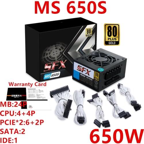 New PSU For Dianjipa 80plus Gold SFX AIO ITX A4 k77 k99 k55 G5 B2 Rated 650W Power Supply MS 650S