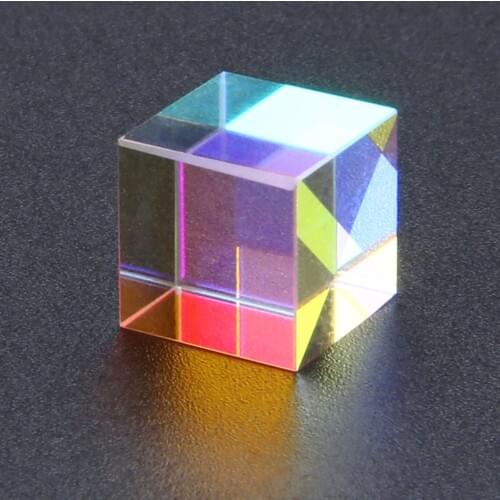 Optical Glass Cube Defective Cross Dichroic Prism Mirror Combiner Splitter Decor 10x10mm Transparent Module Toy Teaching Tools