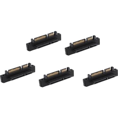 90 Degree SAS Female SATA 7+15 Pin Adapter Card Convertor Connector NEW